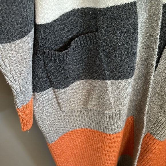 Allison Joy Cozy Fall Color Blocked Long Sweater - Picture 3 of 7